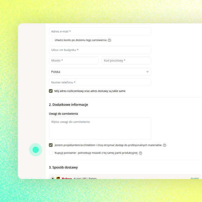 Dodatkowe pola zamówienia