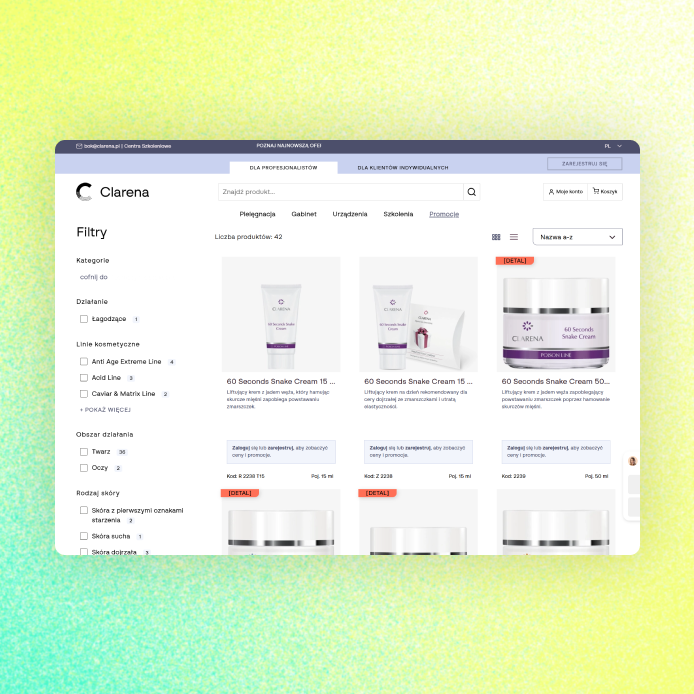 Filtry produktowe dopasowane do potrzeb skóry